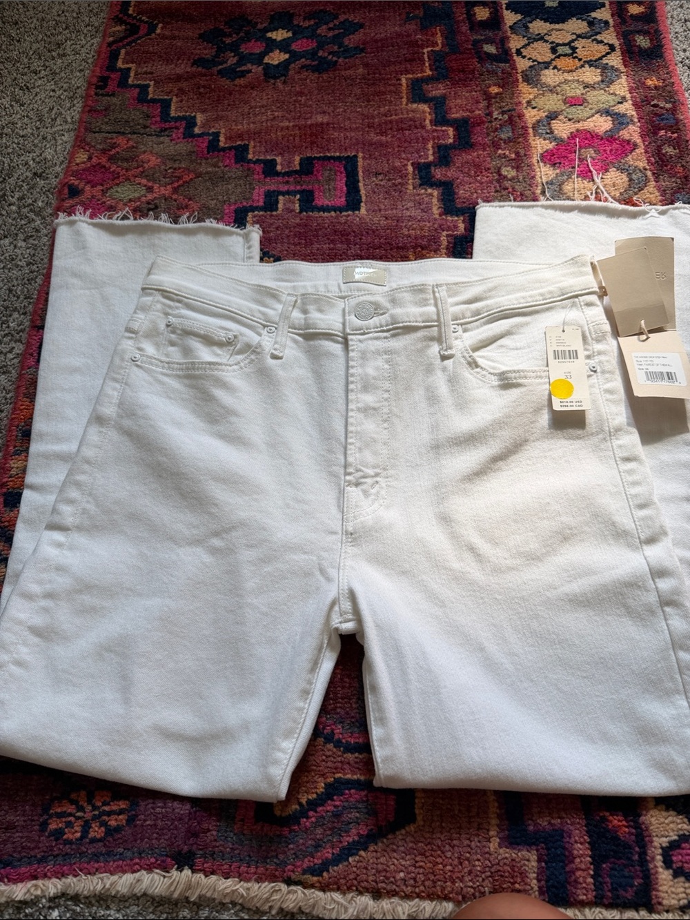 MOTHER Straight Leg Jeans in White